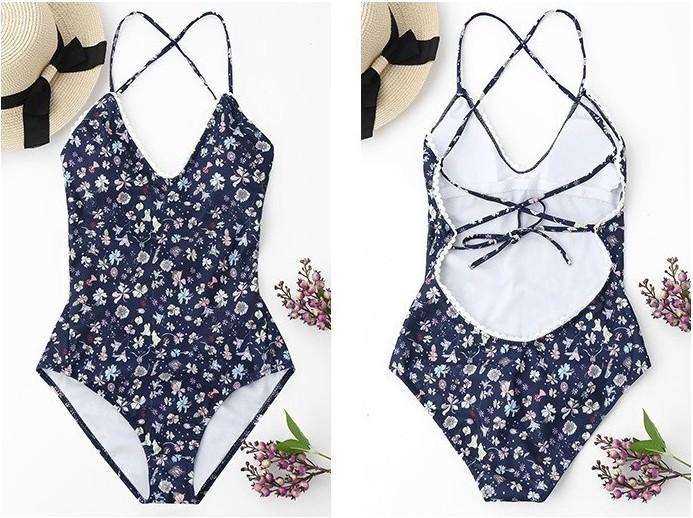 Sexy Lace One-piece Printed Bikini