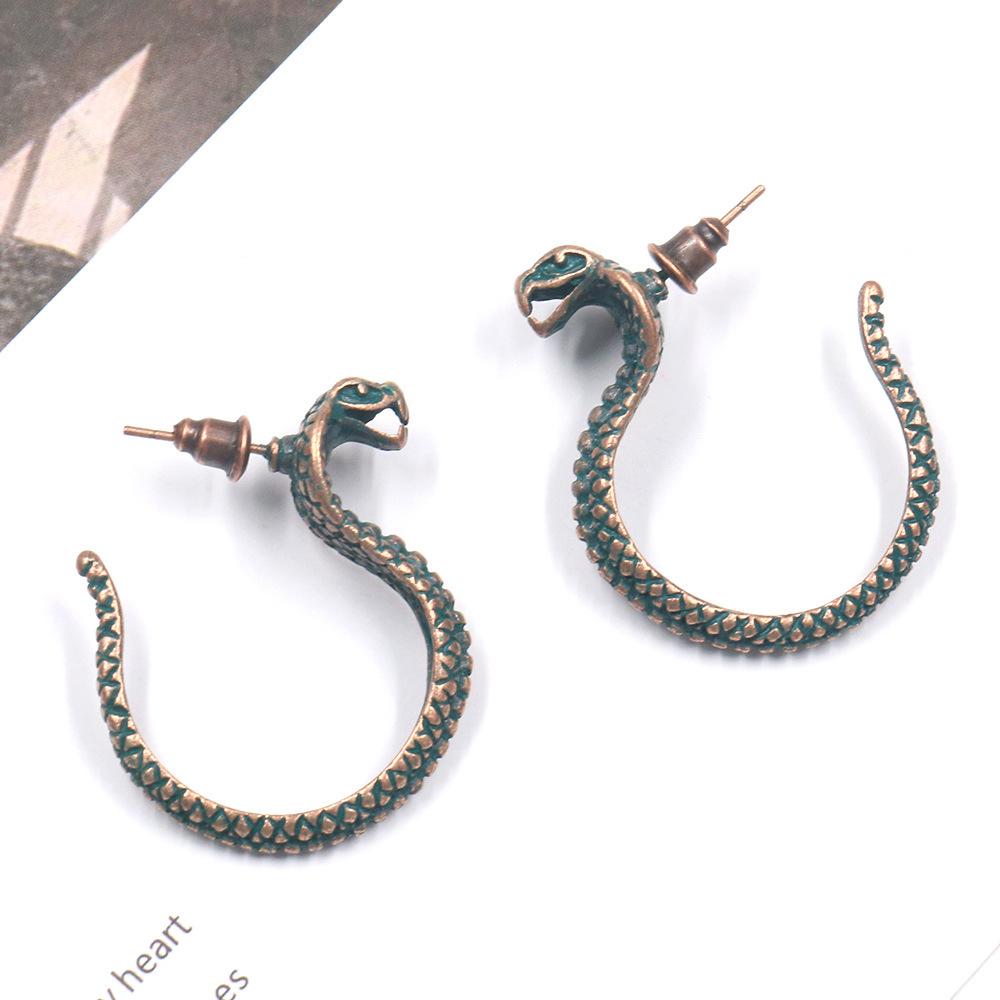 Retro hand-woven rope serpentine earrings