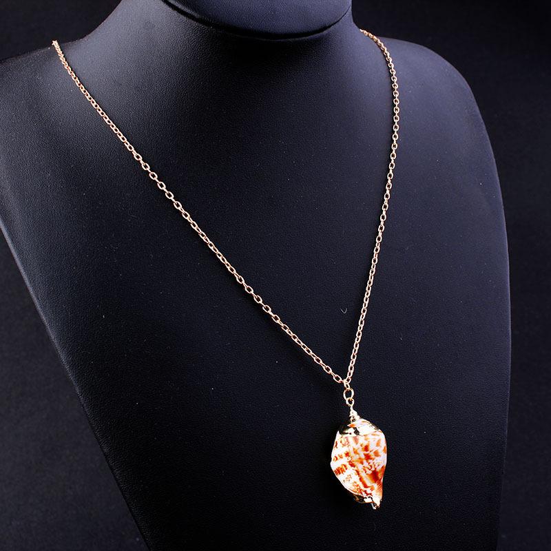 Bohemian Natural Shell Conch Scallop Clavicle Chain Necklace