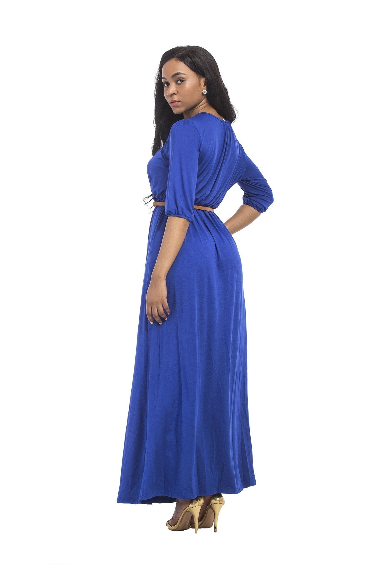 V collar sexy Slim dress plus size evening dress 6 COLORS