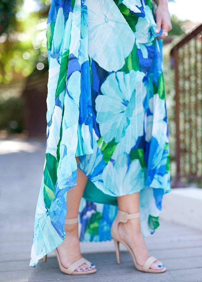 Chiffon Printed Halter Sleeveless Backless Boho Beach Maxi Dress