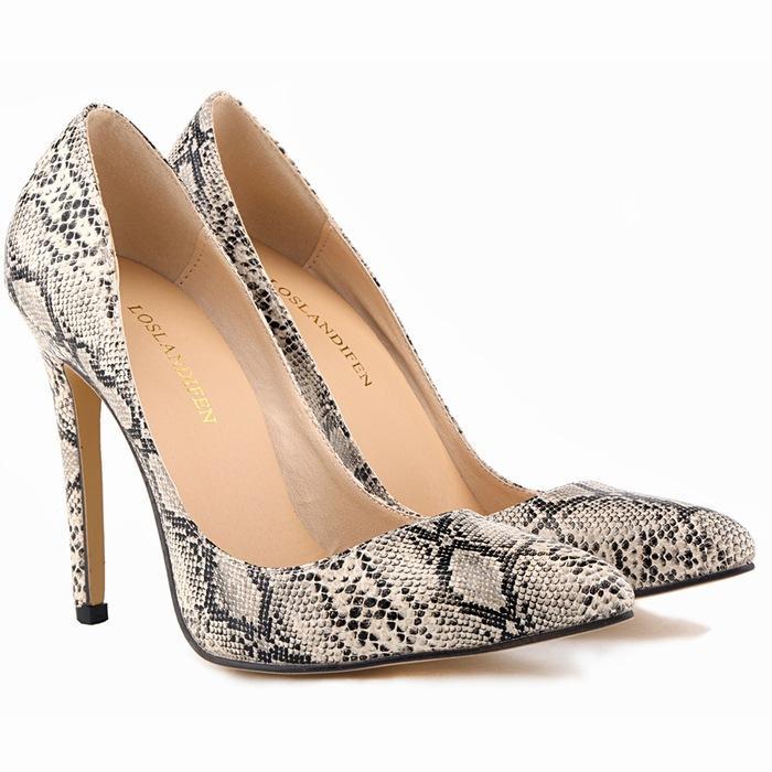 Serpentine Leopard Zebra Pattern High Heel Women'S Shoes