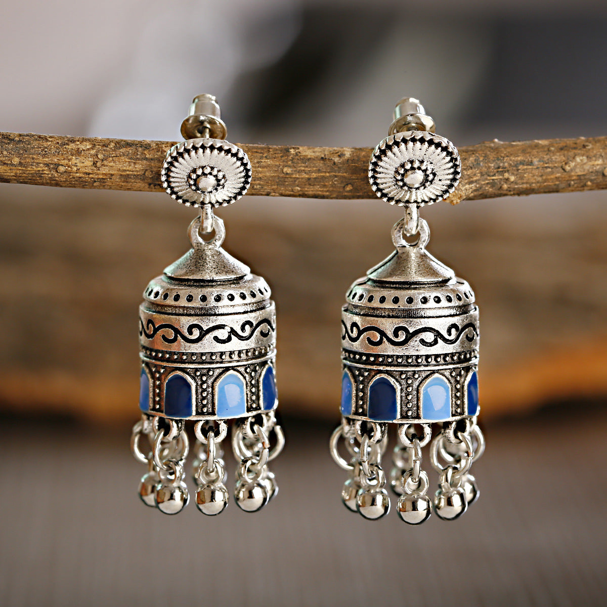 New Tibetan personality Tassel Earrings retro national temperament Earrings