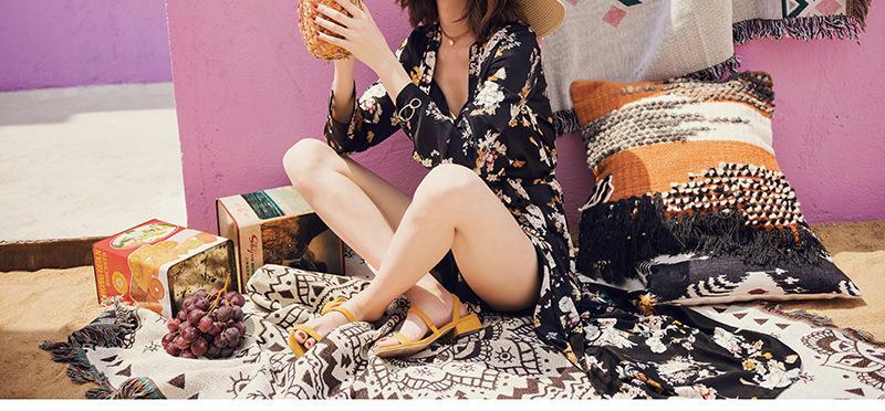 PAJAMAS STYLE FLORAL BEACH BOHO OVERSHIRT LONG DRESS