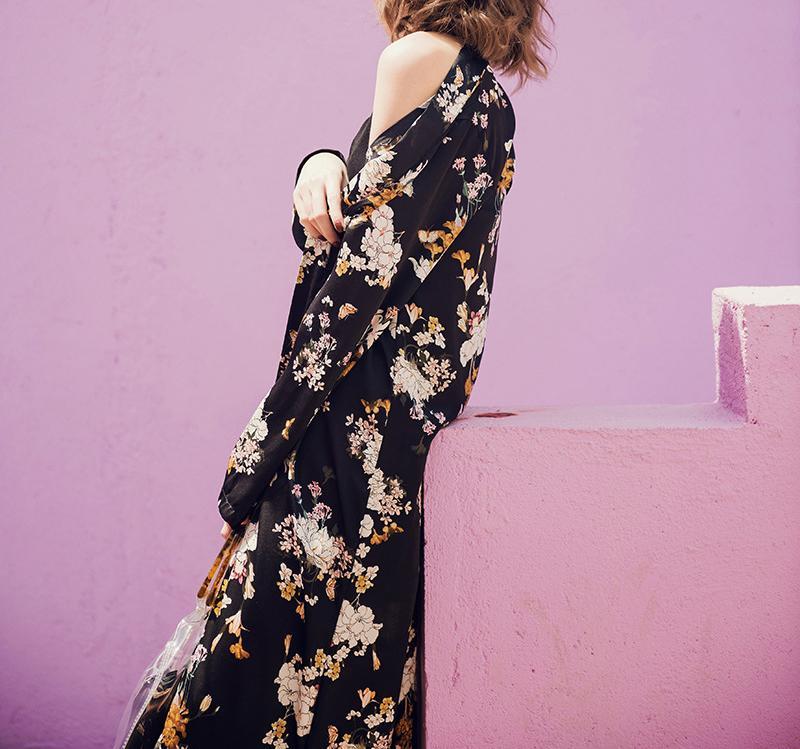 PAJAMAS STYLE FLORAL BEACH BOHO OVERSHIRT LONG DRESS