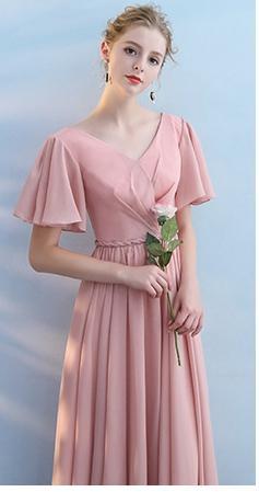 Pink Lace Bridesmaid Dress Graduation Party Evening Dress  Maxi Dress