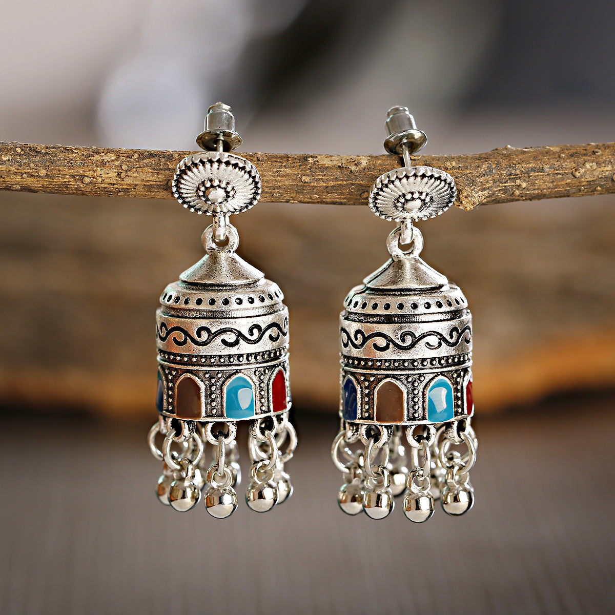 New Tibetan personality Tassel Earrings retro national temperament Earrings