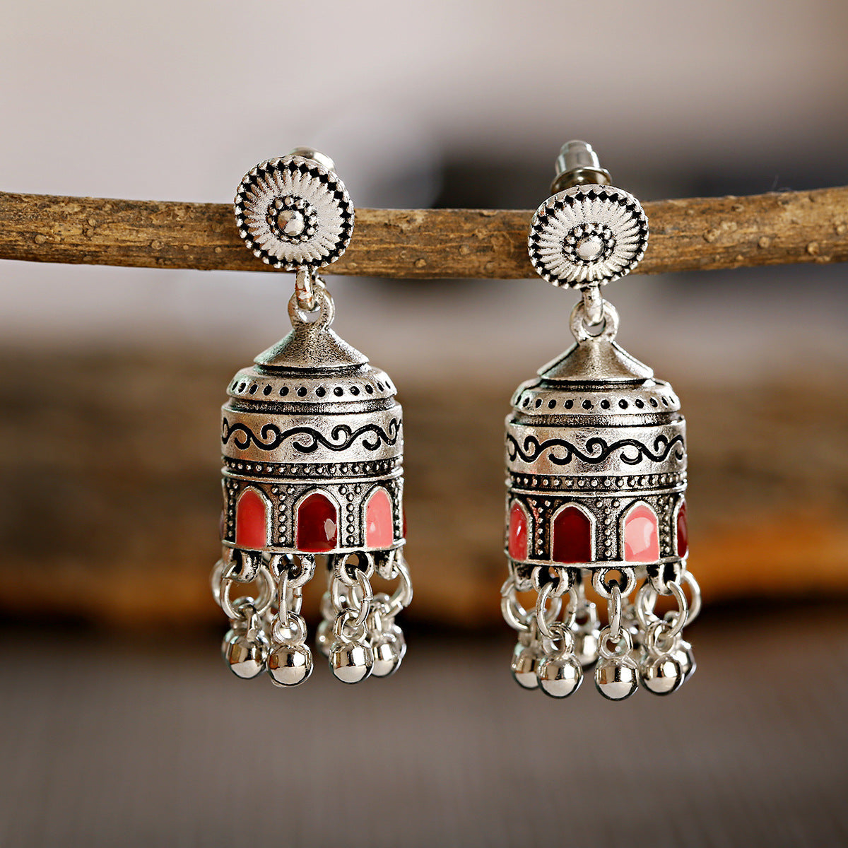 New Tibetan personality Tassel Earrings retro national temperament Earrings