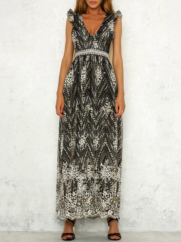 Pretty V-neck Backless Evening Dresses