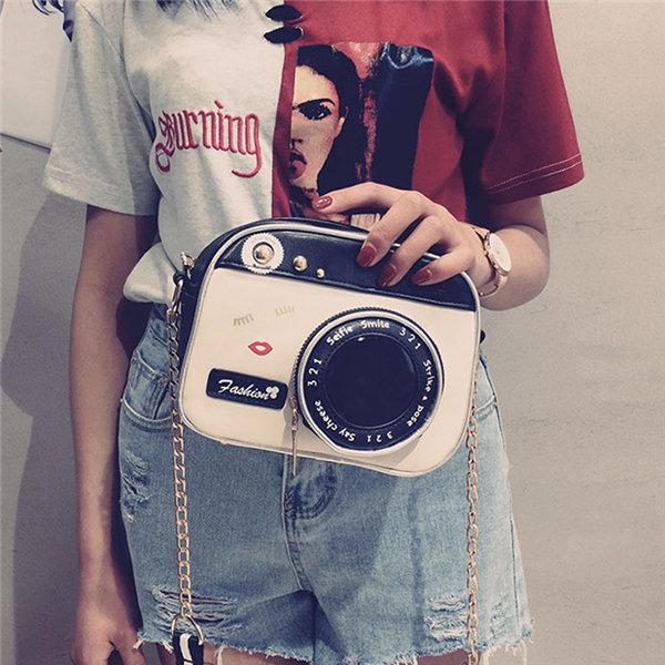 Cartoon Creative Camera Shape Crossbody Bag Shoulder Bags Chain Phone Bag For Women