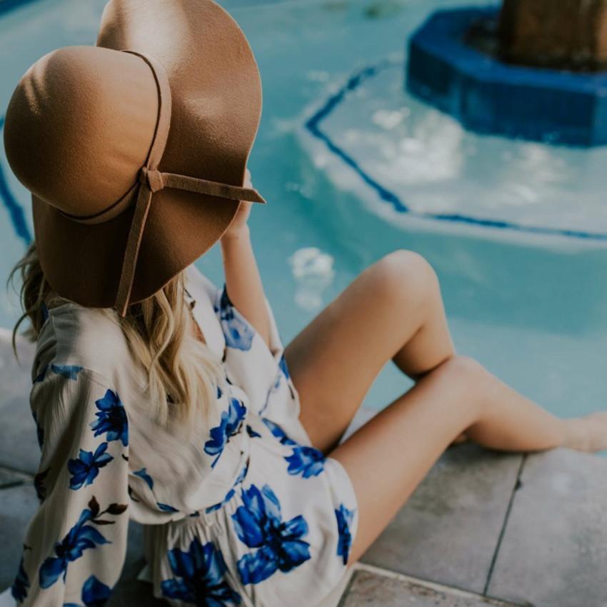 Flower V Neck Long Sleeve Short Mini Dress