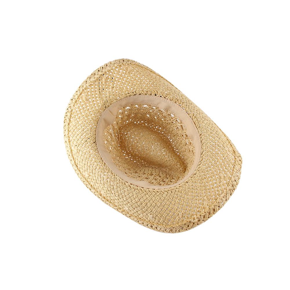 Spring And Summer Hand-woven Straw Hat With Hollow Curling Big Brim