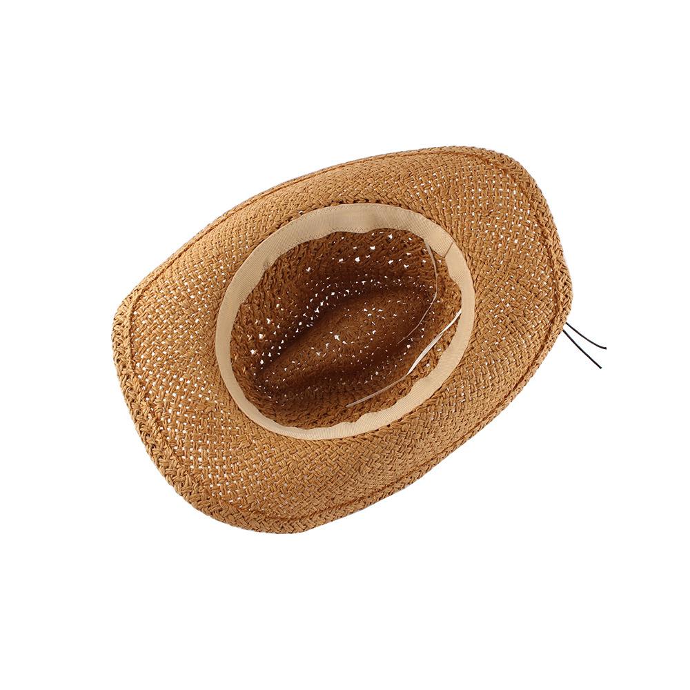 Spring And Summer Hand-woven Straw Hat With Hollow Curling Big Brim