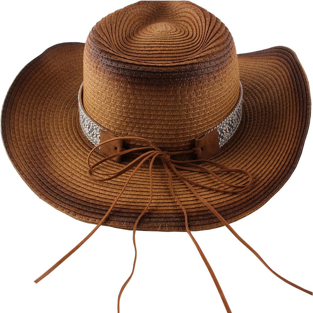 Fashion New Belt Buckle Sun-proof Sunshade Curled Big Brim Straw Hat