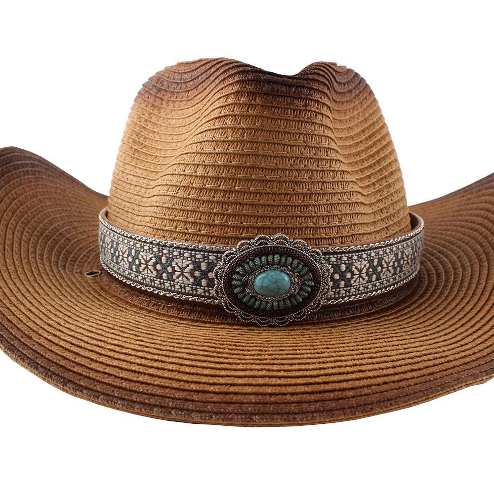 Fashion New Belt Buckle Sun-proof Sunshade Curled Big Brim Straw Hat