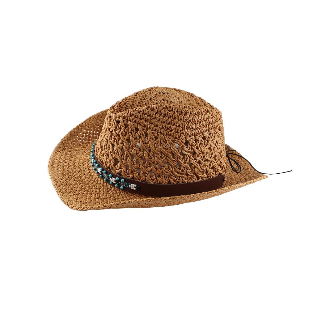 Spring And Summer Hand-woven Straw Hat With Hollow Curling Big Brim