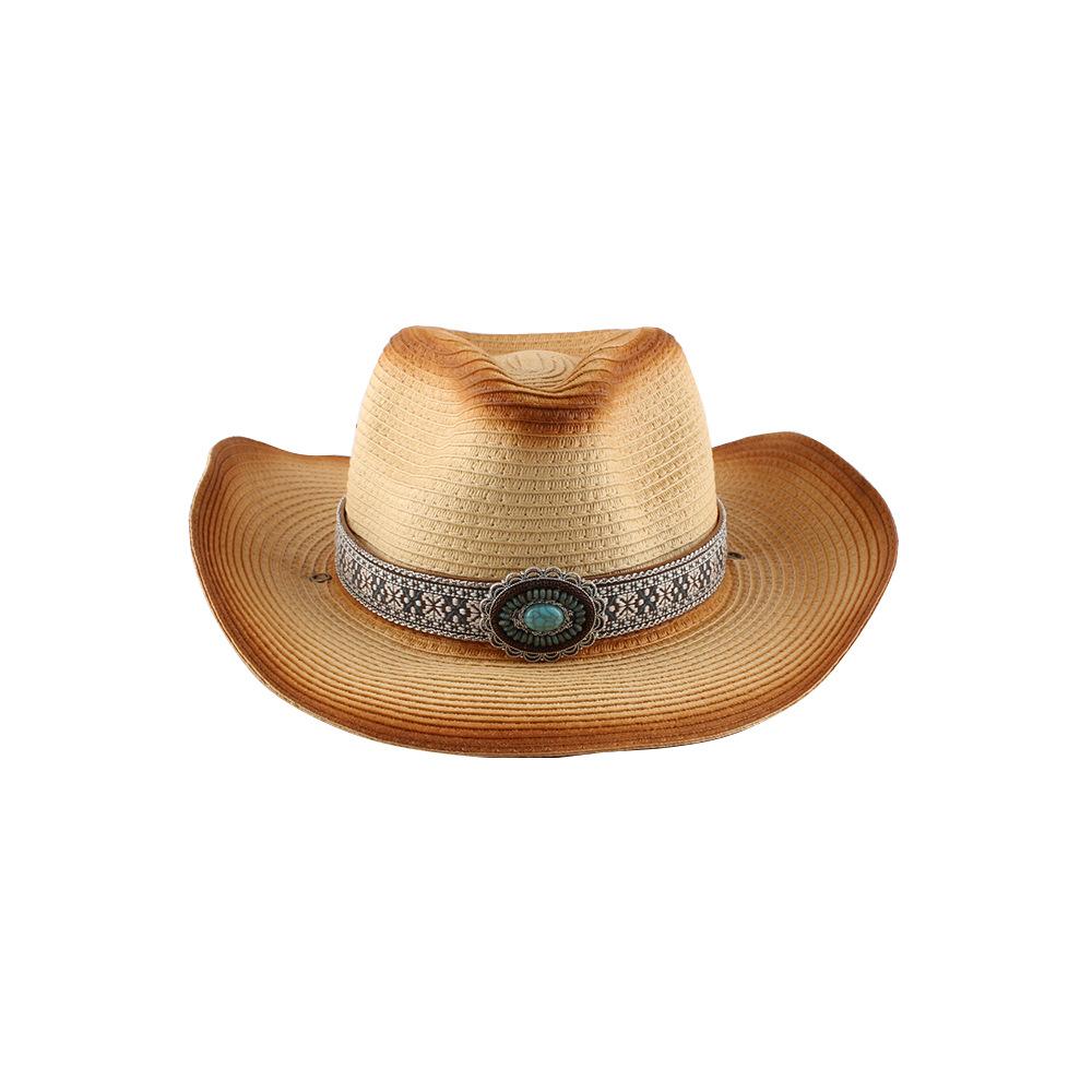 Fashion New Belt Buckle Sun-proof Sunshade Curled Big Brim Straw Hat