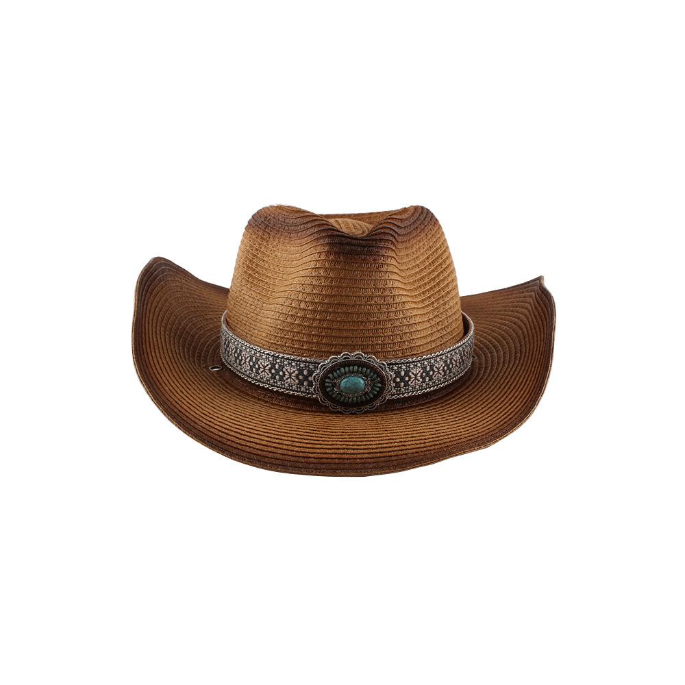 Fashion New Belt Buckle Sun-proof Sunshade Curled Big Brim Straw Hat