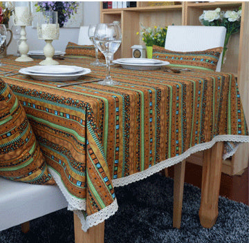 Cotton and linen table linen tablecloth tea table cloth square tablecloth national wind bronzing lace cotton and linen tablecloth