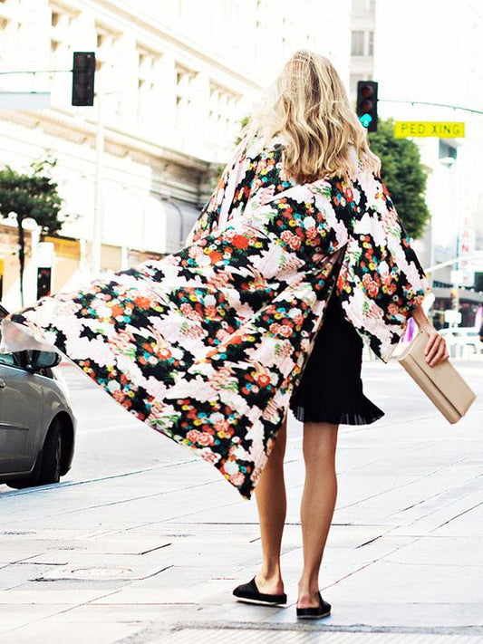 Bohemian Floral Printed Cover-up Outwear