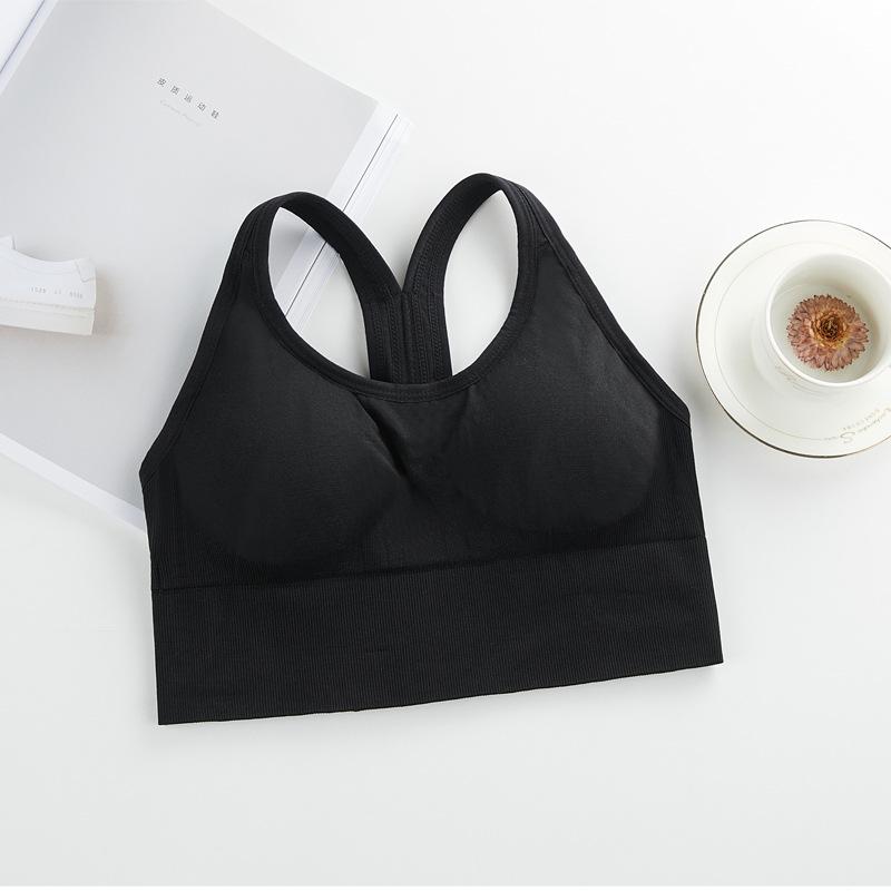 Women's sports vest running shockproof yoga fitness sports bra gather beautiful back cross shoulder strap sports bra