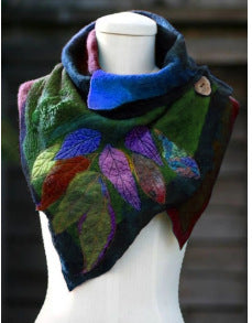 Warm Leaf Pattern Fashion Scarf