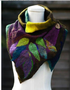 Warm Leaf Pattern Fashion Scarf