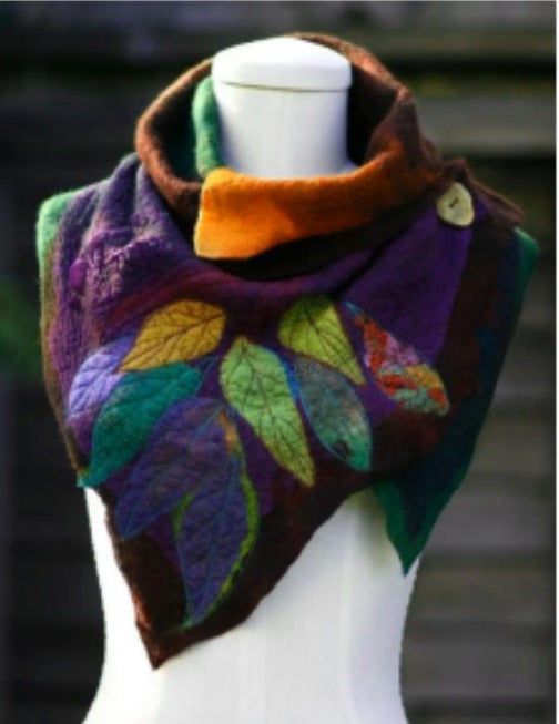 Warm Leaf Pattern Fashion Scarf