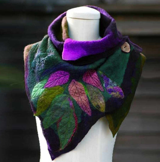 Warm Leaf Pattern Fashion Scarf