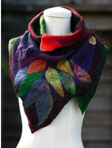 Warm Leaf Pattern Fashion Scarf