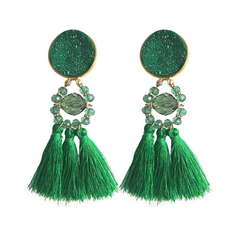 Bohemia tassel statement big earrings for women jewelry accessories retro ethnic party