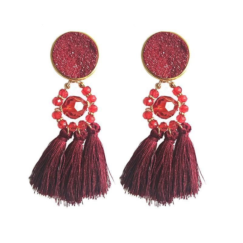 Bohemia tassel statement big earrings for women jewelry accessories retro ethnic party