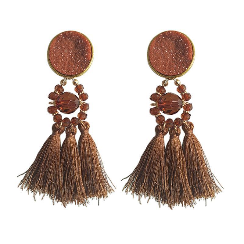 Bohemia tassel statement big earrings for women jewelry accessories retro ethnic party