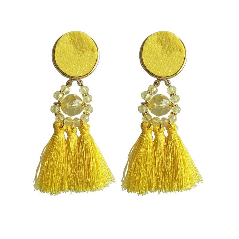 Bohemia tassel statement big earrings for women jewelry accessories retro ethnic party