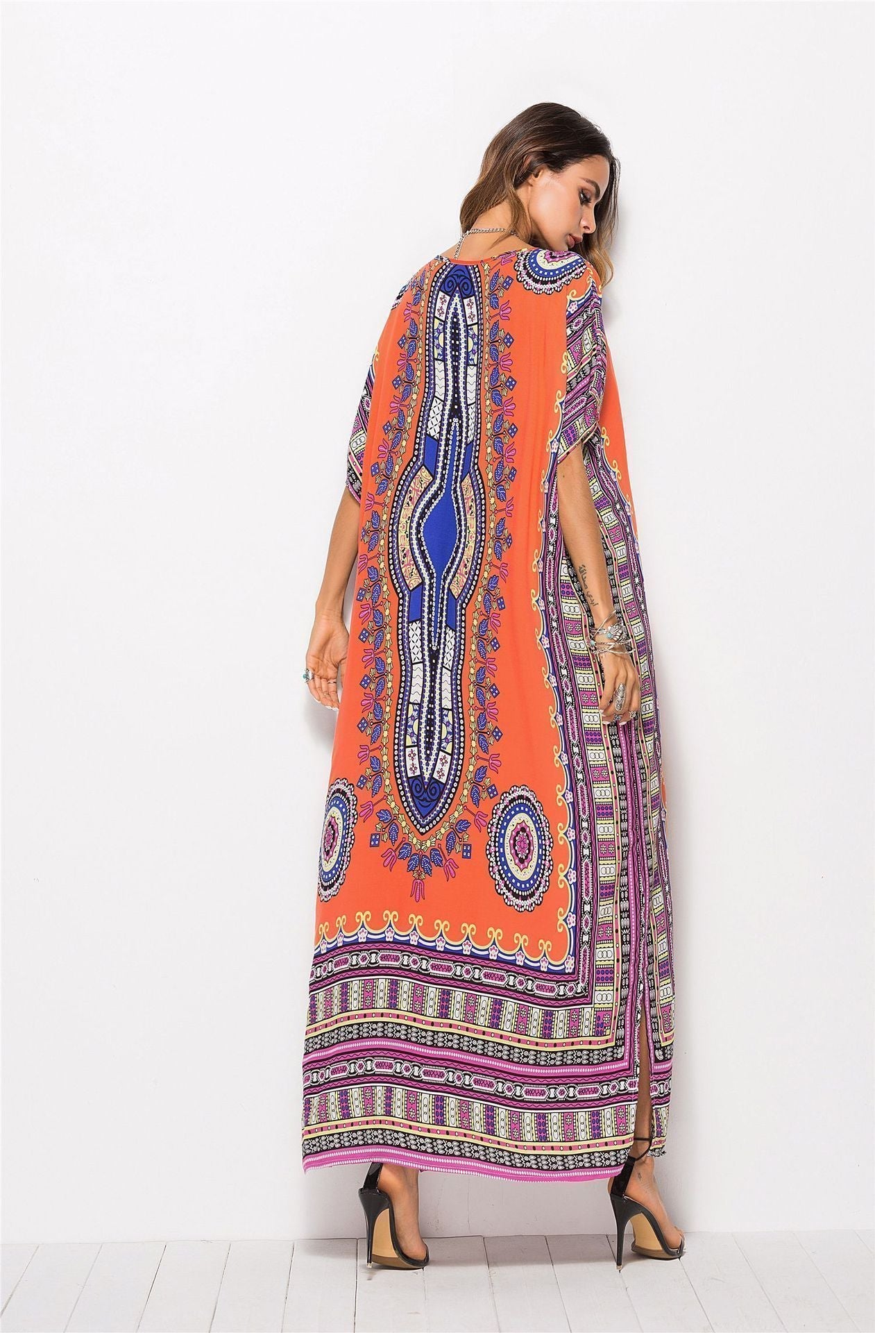 Fashion Floral Loose Beach Kaftan Dress