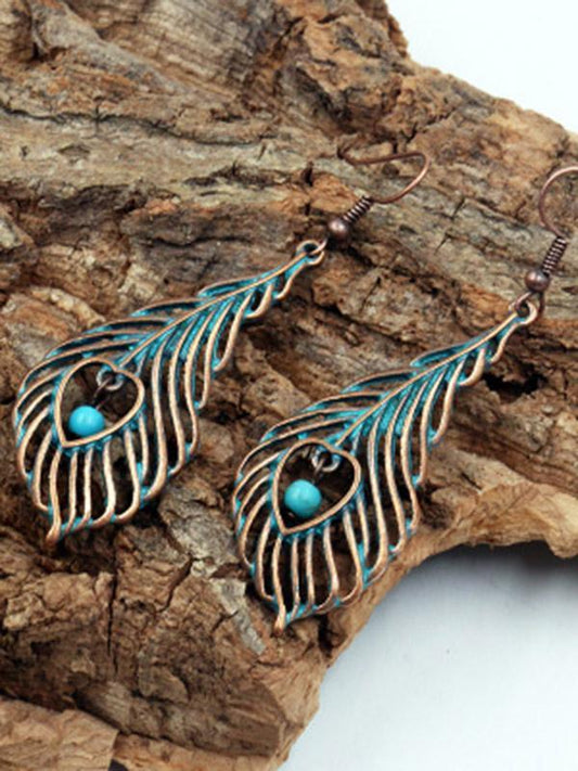 Leaf Pattern Vintage Alloy Earrings Accessories