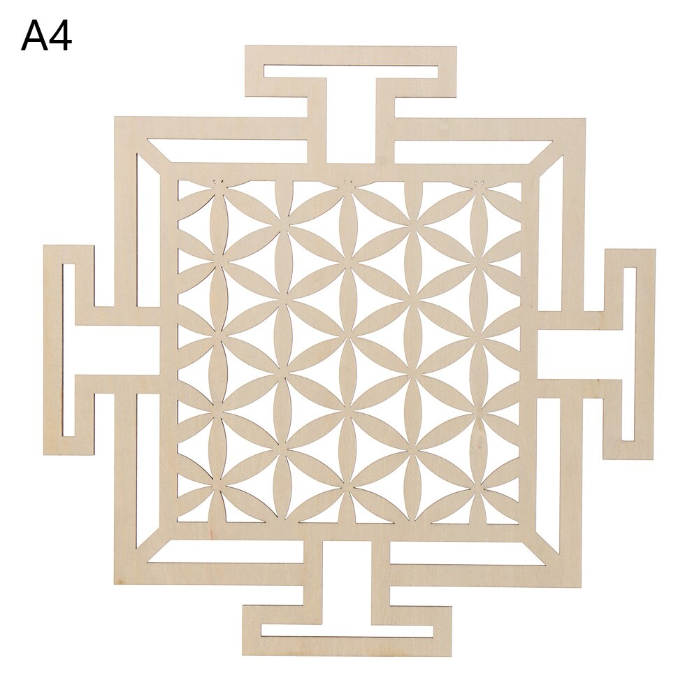 1PC Flower of Life Shape Wooden Wall Sign Laser Cut Non-slip Coaster Set Wood Placemats Table Mat Round Cup Pad Art Home Decor