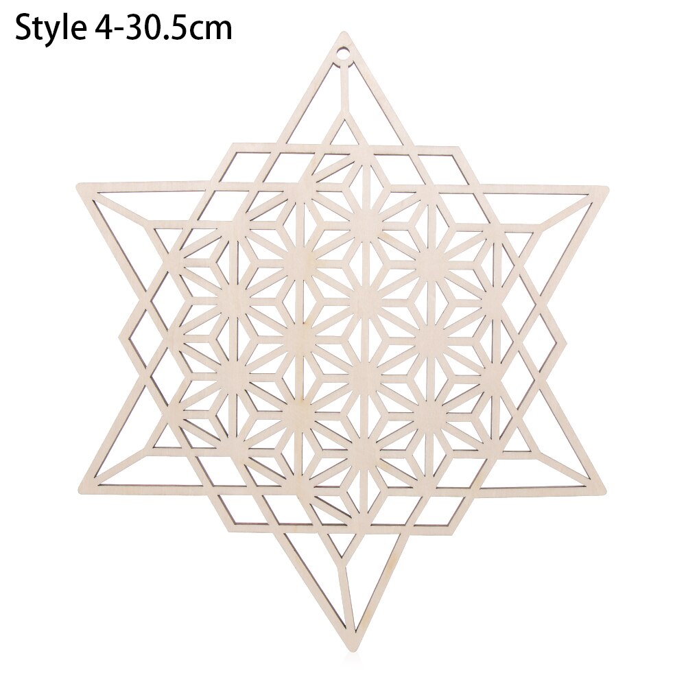 1PC Flower of Life Shape Wooden Wall Sign Laser Cut Non-slip Coaster Set Wood Placemats Table Mat Round Cup Pad Art Home Decor