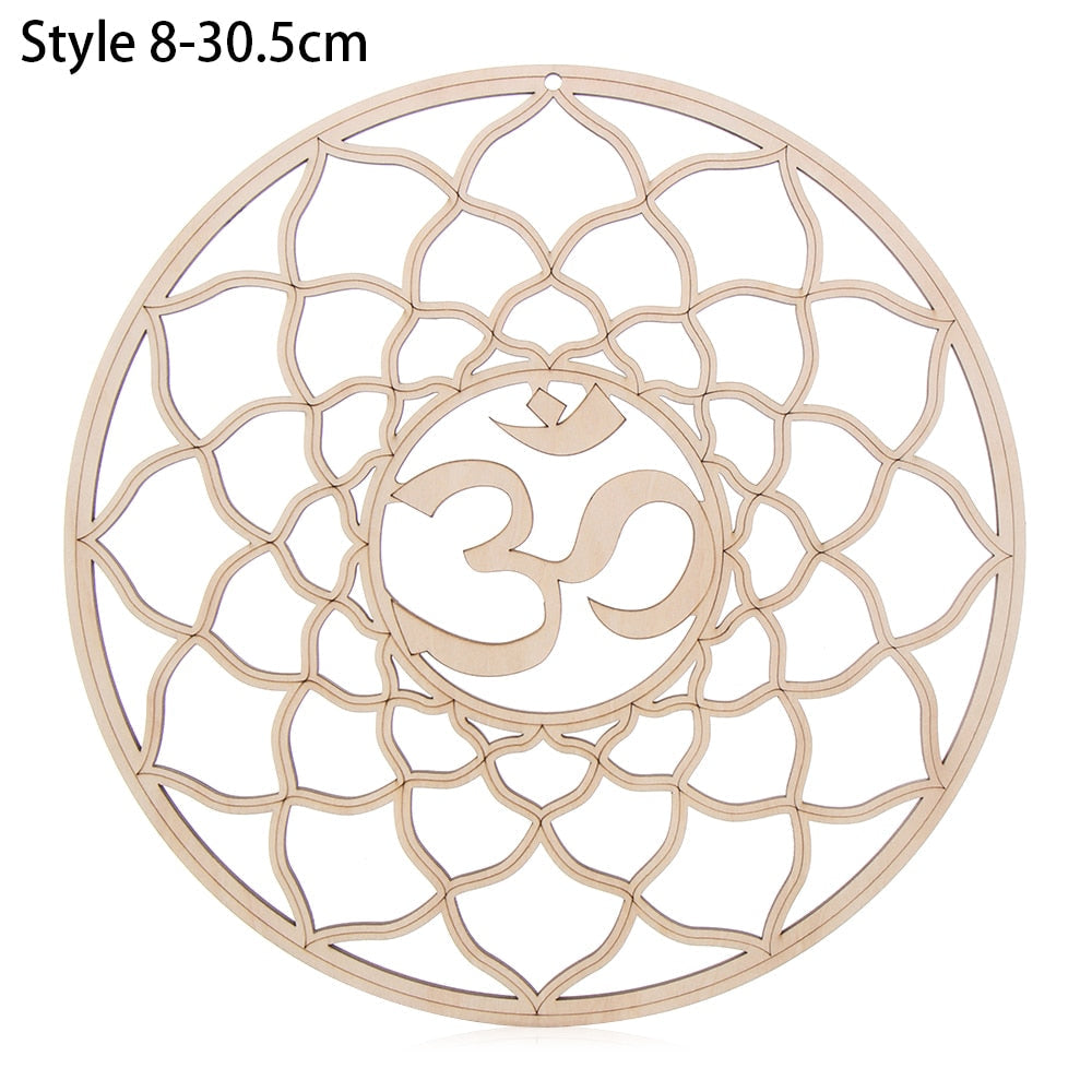 1PC Flower of Life Shape Wooden Wall Sign Laser Cut Non-slip Coaster Set Wood Placemats Table Mat Round Cup Pad Art Home Decor