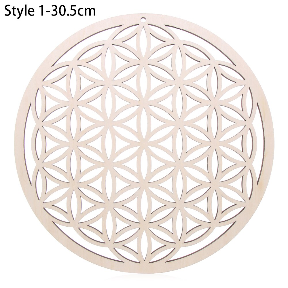 1PC Flower of Life Shape Wooden Wall Sign Laser Cut Non-slip Coaster Set Wood Placemats Table Mat Round Cup Pad Art Home Decor