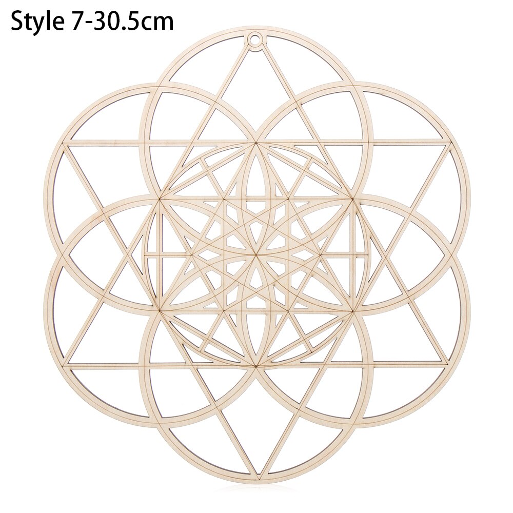 1PC Flower of Life Shape Wooden Wall Sign Laser Cut Non-slip Coaster Set Wood Placemats Table Mat Round Cup Pad Art Home Decor