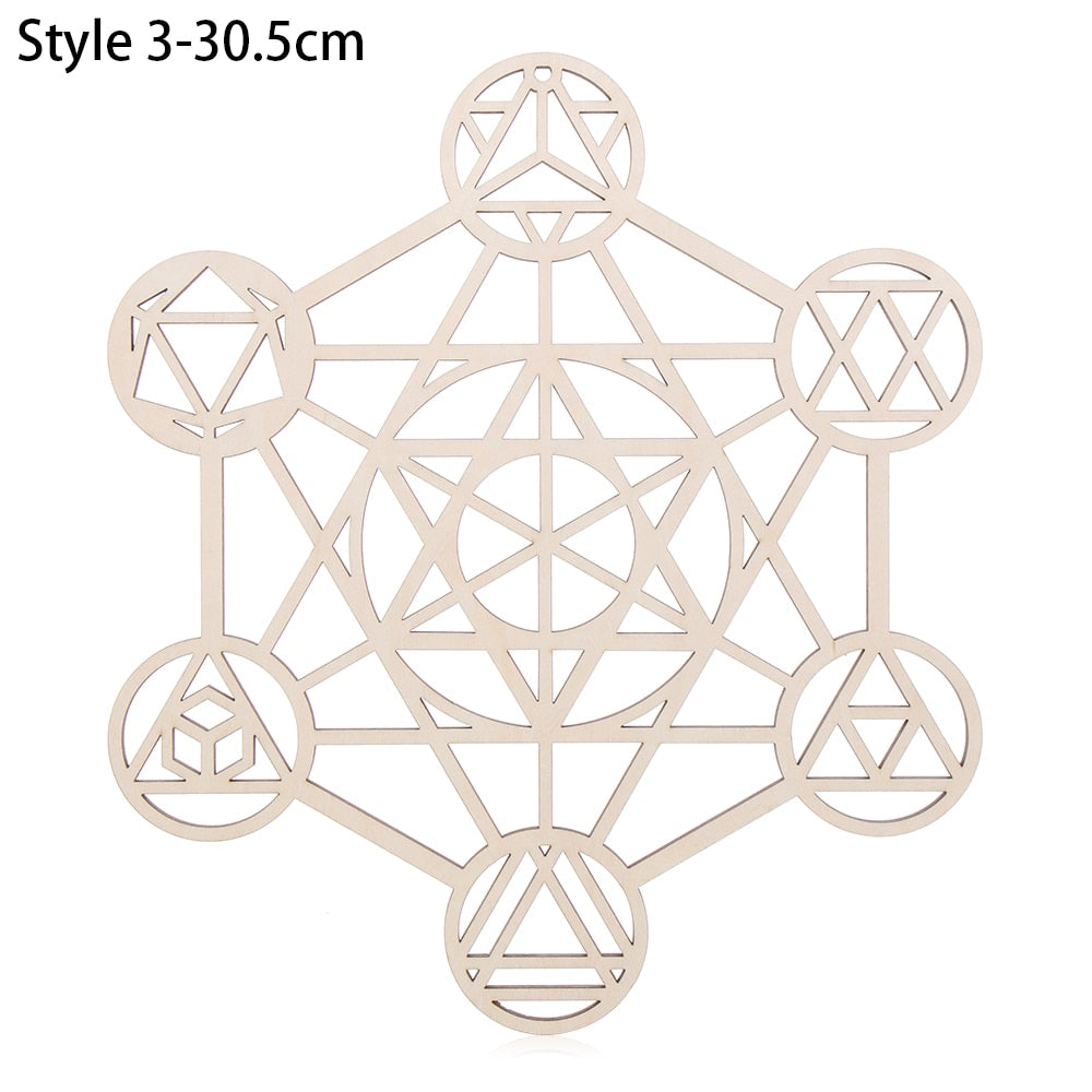 1PC Flower of Life Shape Wooden Wall Sign Laser Cut Non-slip Coaster Set Wood Placemats Table Mat Round Cup Pad Art Home Decor