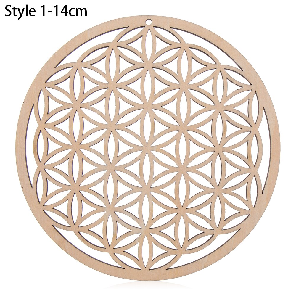 1PC Flower of Life Shape Wooden Wall Sign Laser Cut Non-slip Coaster Set Wood Placemats Table Mat Round Cup Pad Art Home Decor