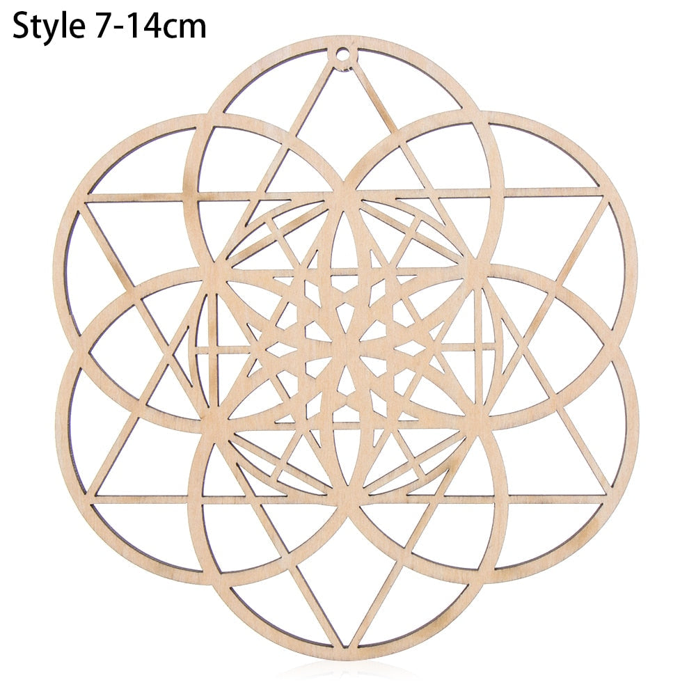 1PC Flower of Life Shape Wooden Wall Sign Laser Cut Non-slip Coaster Set Wood Placemats Table Mat Round Cup Pad Art Home Decor