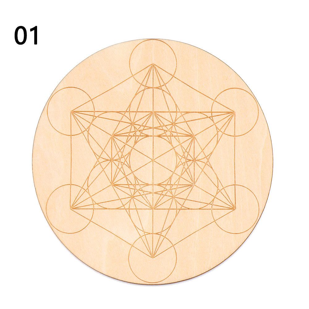 1PC Flower of Life Shape Wooden Wall Sign Laser Cut Non-slip Coaster Set Wood Placemats Table Mat Round Cup Pad Art Home Decor