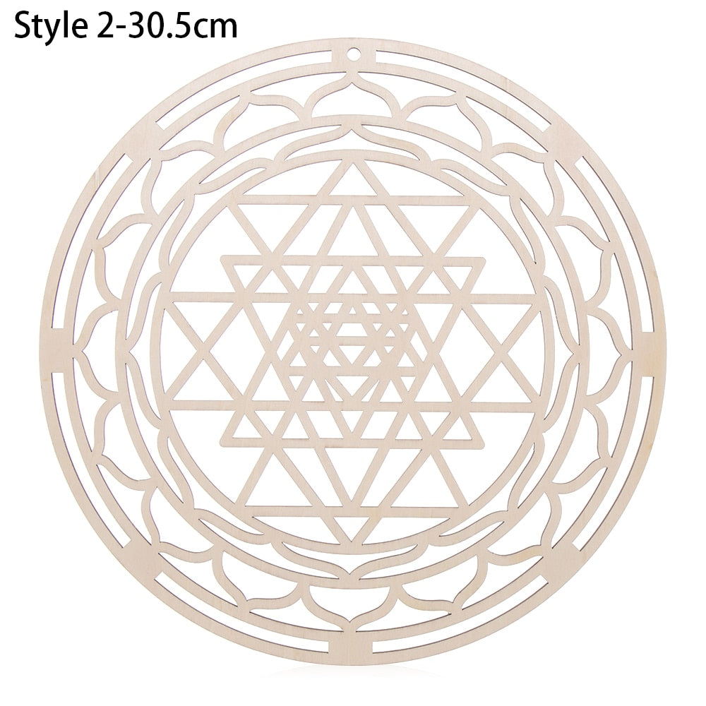 1PC Flower of Life Shape Wooden Wall Sign Laser Cut Non-slip Coaster Set Wood Placemats Table Mat Round Cup Pad Art Home Decor