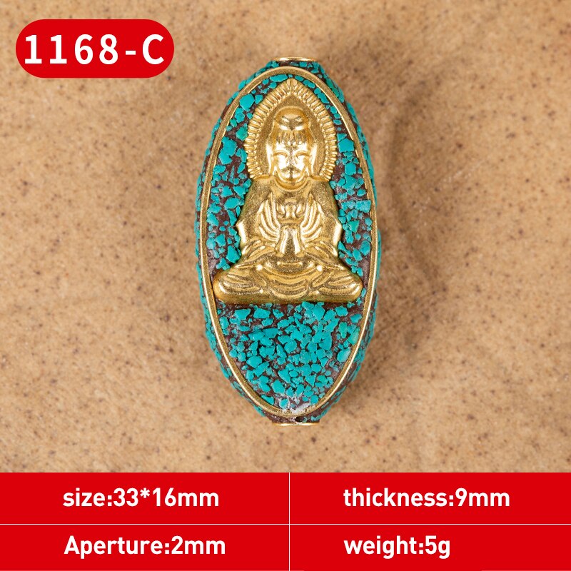 1Pc 15 Styles Retro Nepal Beads Handmade Red Coral Tibetan Bead Antique Golden For Jewelry Components Making DIY Bracelets