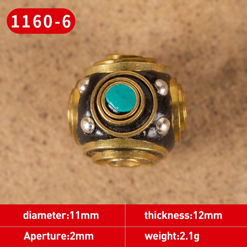 1Pc 15 Styles Retro Nepal Beads Handmade Red Coral Tibetan Bead Antique Golden For Jewelry Components Making DIY Bracelets