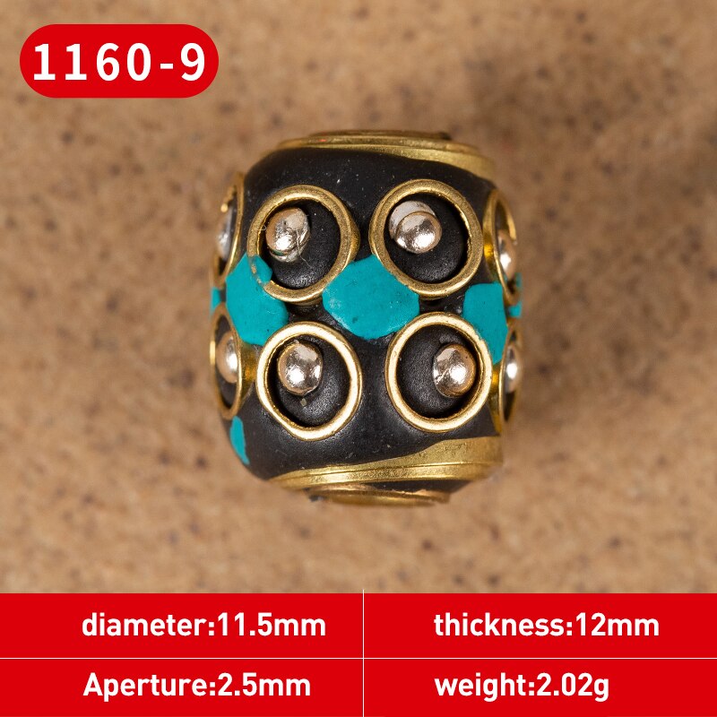 1Pc 15 Styles Retro Nepal Beads Handmade Red Coral Tibetan Bead Antique Golden For Jewelry Components Making DIY Bracelets
