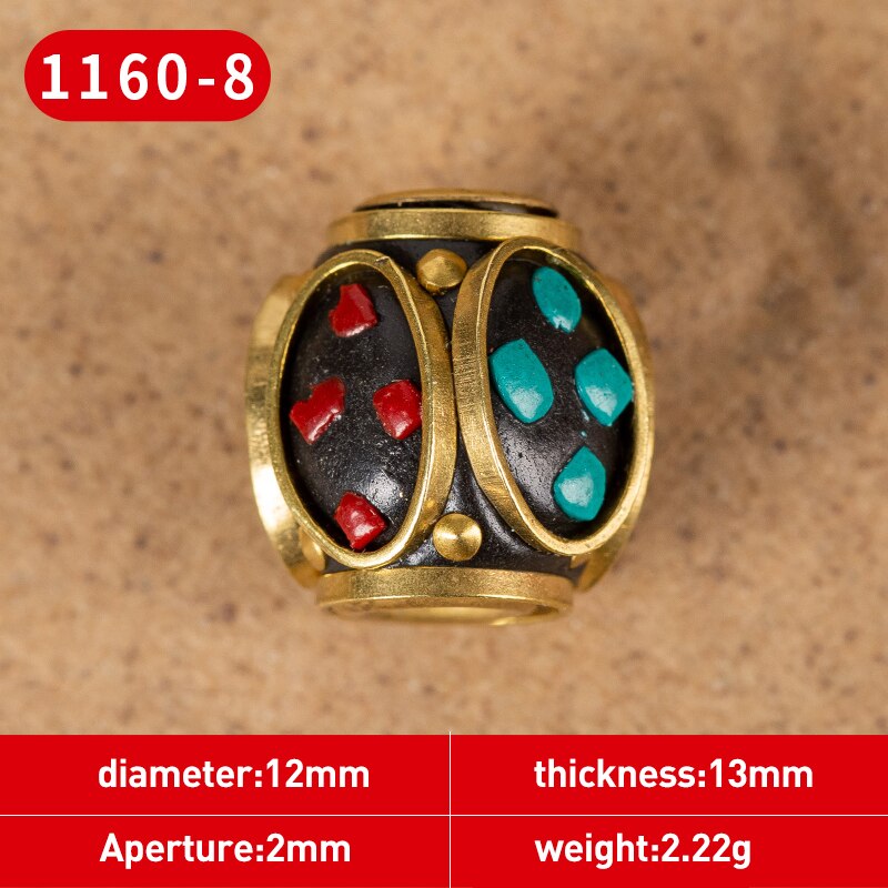 1Pc 15 Styles Retro Nepal Beads Handmade Red Coral Tibetan Bead Antique Golden For Jewelry Components Making DIY Bracelets